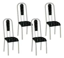Ver imagem 2 de Kit 4 Cadeiras Madri Corino Preto Lirio Tubo Champanhe
