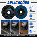 Ver imagem 7 de Disco Flap 4.1/2 Zirconio Grão 40 G40 Kit 10 Peças Tubarão