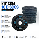 Ver imagem 2 de Disco Flap 4.1/2 Zirconio Grão 40 G40 Kit 10 Peças Tubarão