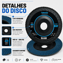 Ver imagem 5 de Disco Flap 4.1/2 Zirconio Grão 40 G40 Kit 10 Peças Tubarão
