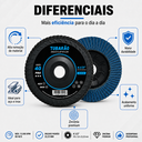 Ver imagem 6 de Disco Flap 4.1/2 Zirconio Grão 40 G40 Kit 10 Peças Tubarão