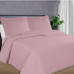 Kit Colcha Queen 3 Peças Cobreleito Bouti Habitat Flora 240x260cm Rosa Claro