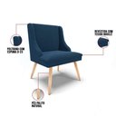 Ver imagem 3 de Cadeira Sala de Jantar Pé Palito Natural Kit 6 Liz Bouclê Azul D03 - D'Rossi