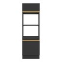 Ver imagem 5 de Paneleiro 2 Portas 63cm com Rodapé para Forno e Microondas Veneza Multimóveis V2116 Preto/dourado
