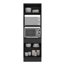 Ver imagem 4 de Paneleiro 2 Portas 63cm com Rodapé para Forno e Microondas Veneza Multimóveis V2116 Preto/dourado