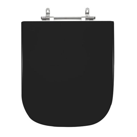 Assento Sanitário Poliéster para Louça Elite (celite) Aço (reb. Oculto) Preto