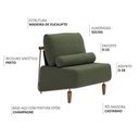 Ver imagem 3 de Poltrona Decorativa Aurea Base Aço Champagne Linho Verde - Nexta Casa