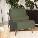 Ver imagem 2 de Poltrona Decorativa Aurea Base Aço Champagne Linho Verde - Nexta Casa