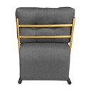 Ver imagem 6 de Kit 2 Poltronas Luxo Aurora Linho Base de Ferro Dourado - Pallazio