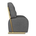 Ver imagem 5 de Kit 2 Poltronas Luxo Aurora Linho Base de Ferro Dourado - Pallazio