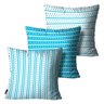 Kit com 3 Almofadas Infantis Listras Azul - 1