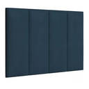 Ver imagem 2 de Cabeceira Painel Azul Marinho para Cama Box Solteiro 88 Estofada em Suede Luxo Vs