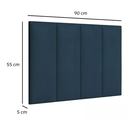 Ver imagem 3 de Cabeceira Painel Azul Marinho para Cama Box Solteiro 88 Estofada em Suede Luxo Vs