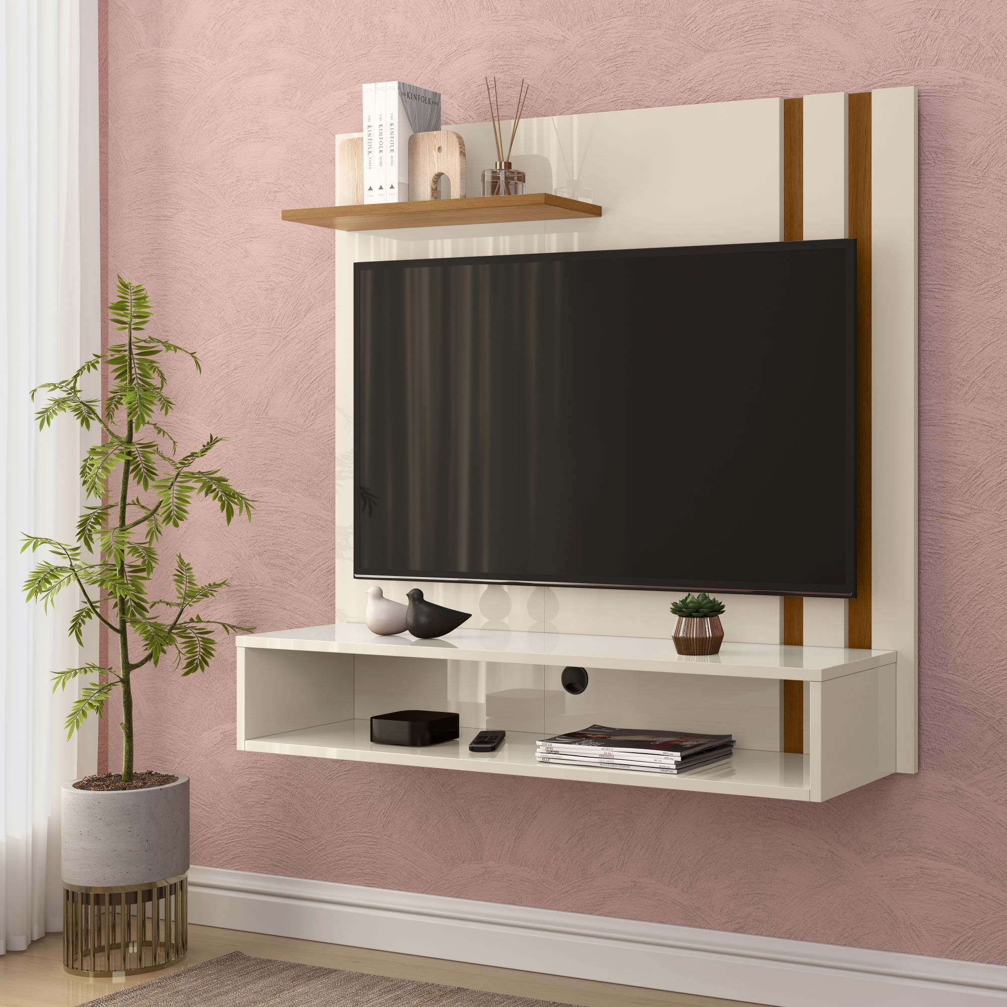 Painel para Tv Smart 32 Polegadas Slim com Nicho:off White/freijo - 2