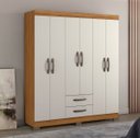 Ver imagem 2 de Guarda-Roupa 6 Portas Tairus Freijó com Off White - MoveisAqui Notável