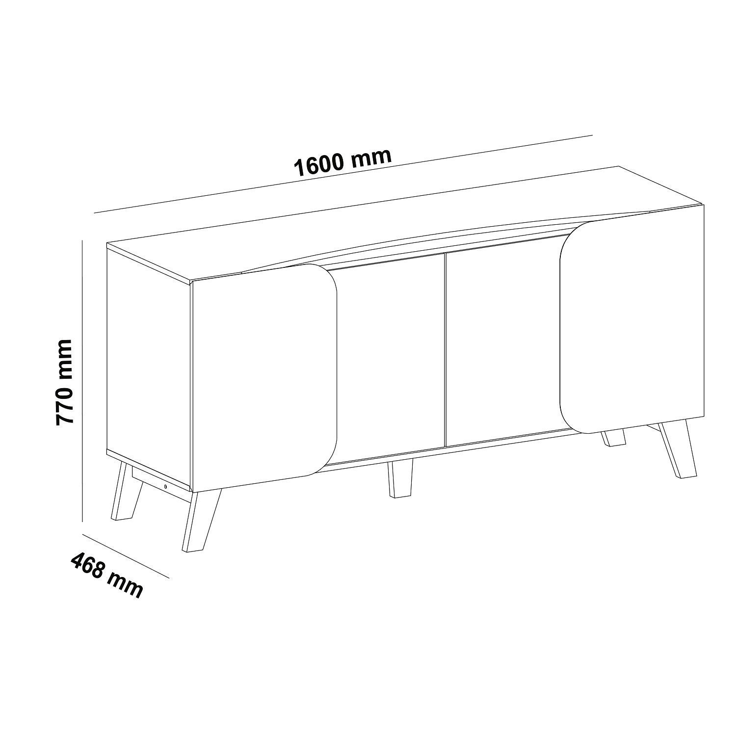 Buffet Elegance 4 Portas Pinho Ripado/off White Artely Móveis - 6