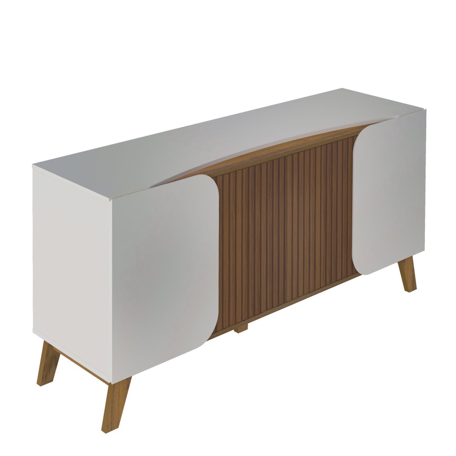 Buffet Elegance 4 Portas Pinho Ripado/off White Artely Móveis - 2