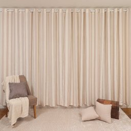 Cortina para Quarto ou Sala com Ilhoses Bari 4,00 X 2,50 de Varao Bene Tu - 1