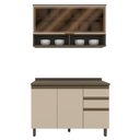 Ver imagem 1 de Cozinha Modulada Connect 2 Peças com Aéreo Basculante e Balcão 120cm Duna/cristal - Móveis Henn