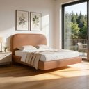 Ver imagem 1 de Cama King Flutuante com Cabeceira 195cm Aura W01 Couríssimo Mocca - Lyam Decor