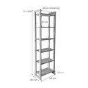 Ver imagem 7 de Rack TV Linea 141.5cm Madeira Pinus com Estante 6 Prateleiras Nozes e Branco Artfactory Design