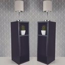 Ver imagem 3 de Kit 2 Mesa de Cabeceira Preto Cama Solteiro Quarto Sala 20cm