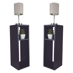 Kit 2 Mesa de Cabeceira Preto Cama Solteiro Quarto Sala 20cm