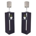 Ver imagem 1 de Kit 2 Mesa de Cabeceira Preto Cama Solteiro Quarto Sala 20cm