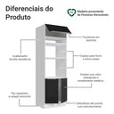 Ver imagem 3 de Torre Quente 70 cm 3 Portas Branco/Preto Lux Madesa