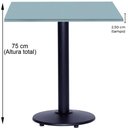 Ver imagem 2 de Mesa Zeta Ferro Preto 75 Cm (alt) Disco Redondo Tampo Mdp Quadrado 60 Cm (larg) X 2,50 Cm (alt)
