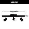 Trilho Eletrificado 3 Spot Led Gu10 Mr16 Canopla Tampa Cor:preto - 7