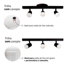 Ver imagem 5 de Trilho Eletrificado 3 Spot Led Gu10 Mr16 Canopla Tampa Cor:preto