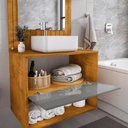 Ver imagem 4 de Conjunto Gabinete C/ Espelheira para Banheiro Orion Naturalle/titanium