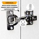 Ver imagem 4 de Tábua de Passar Havaí com 1 Porta 2 Nichos e Suporte para Ferro e Cabideiro RV Móveis Branco
