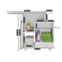 Ver imagem 2 de Tábua de Passar Havaí com 1 Porta 2 Nichos e Suporte para Ferro e Cabideiro RV Móveis