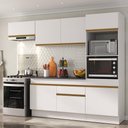 Ver imagem 2 de Armário de Cozinha Compacta 4 Peças com Rodapé Mp2176 Made Multimóveis Branco/dourado
