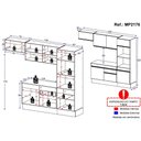 Ver imagem 3 de Armário de Cozinha Compacta 4 Peças com Rodapé Mp2176 Made Multimóveis Branco/dourado