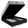 Cama Box Baú Queen Suede Bipartido + Colchão Ortobom Airtech Molas Ensacadas 65x158x198 Cor:Preto - 5