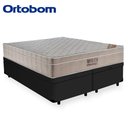 Ver imagem 6 de Cama Box Baú Queen Suede Bipartido + Colchão Ortobom Airtech Molas Ensacadas 65x158x198 Cor:Preto