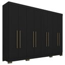 Ver imagem 2 de Guarda Roupa Casal 8 Portas 2 Gav Natasha Preto Fosco - Móveis Arapongas Preto Fosco