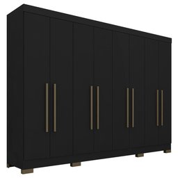 Guarda Roupa Casal 8 Portas 2 Gav Natasha Preto Fosco - Móveis Arapongas Preto Fosco - 2