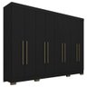 Guarda Roupa Casal 8 Portas 2 Gav Natasha Preto Fosco - Móveis Arapongas Preto Fosco - 3