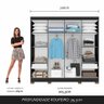Guarda Roupa Casal 8 Portas 2 Gav Natasha Preto Fosco - Móveis Arapongas Preto Fosco - 5