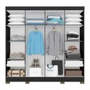 Ver imagem 3 de Guarda Roupa Casal 8 Portas 2 Gav Natasha Preto Fosco - Móveis Arapongas Preto Fosco