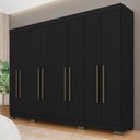 Ver imagem 1 de Guarda Roupa Casal 8 Portas 2 Gav Natasha Preto Fosco - Móveis Arapongas Preto Fosco