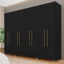 Ver imagem 2 de Guarda Roupa Casal 8 Portas 2 Gav Natasha Preto Fosco - Móveis Arapongas Preto Fosco