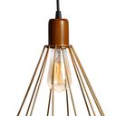 Ver imagem 3 de Pendente Aramado Madeira Poptem Cone Dourado