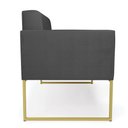 Ver imagem 5 de Sofá Namoradeira Elisa Corino Base Metálica Industrial Dourado - D'Rossi Preto