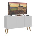 Ver imagem 1 de Rack Retrô para Tv até 32 Polegadas com 3 Portas Multimóveis Mp1067 Branco/natural