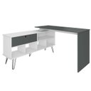 Ver imagem 1 de Mesa Escrivaninha em L com Porta e 6 Nichos Hawaii Branco/grafito